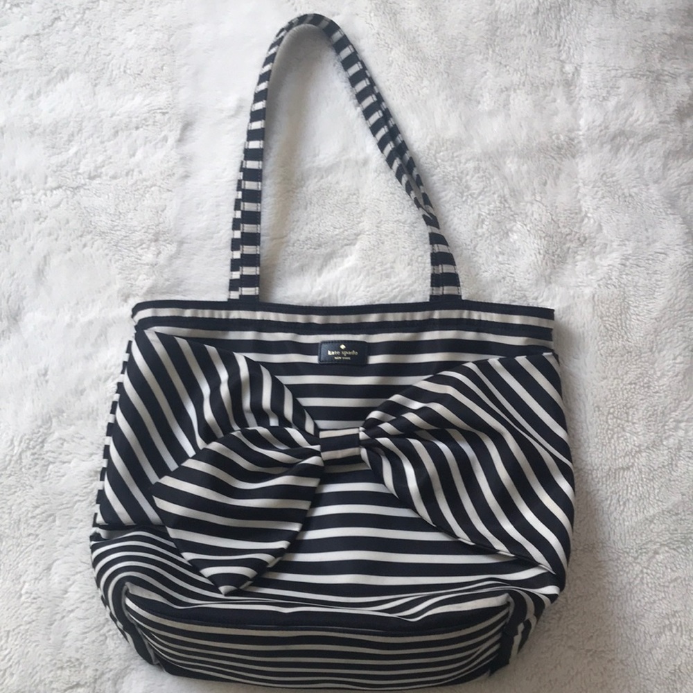 Kate Spade New York Black & White Striped Tote